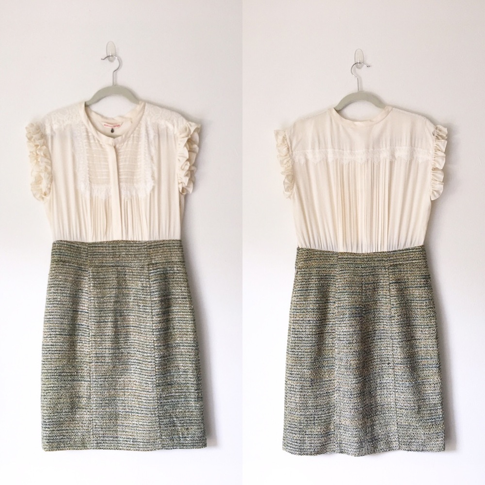 NWT Rebecca Taylor Silk Sparkle Tweed Dress 10